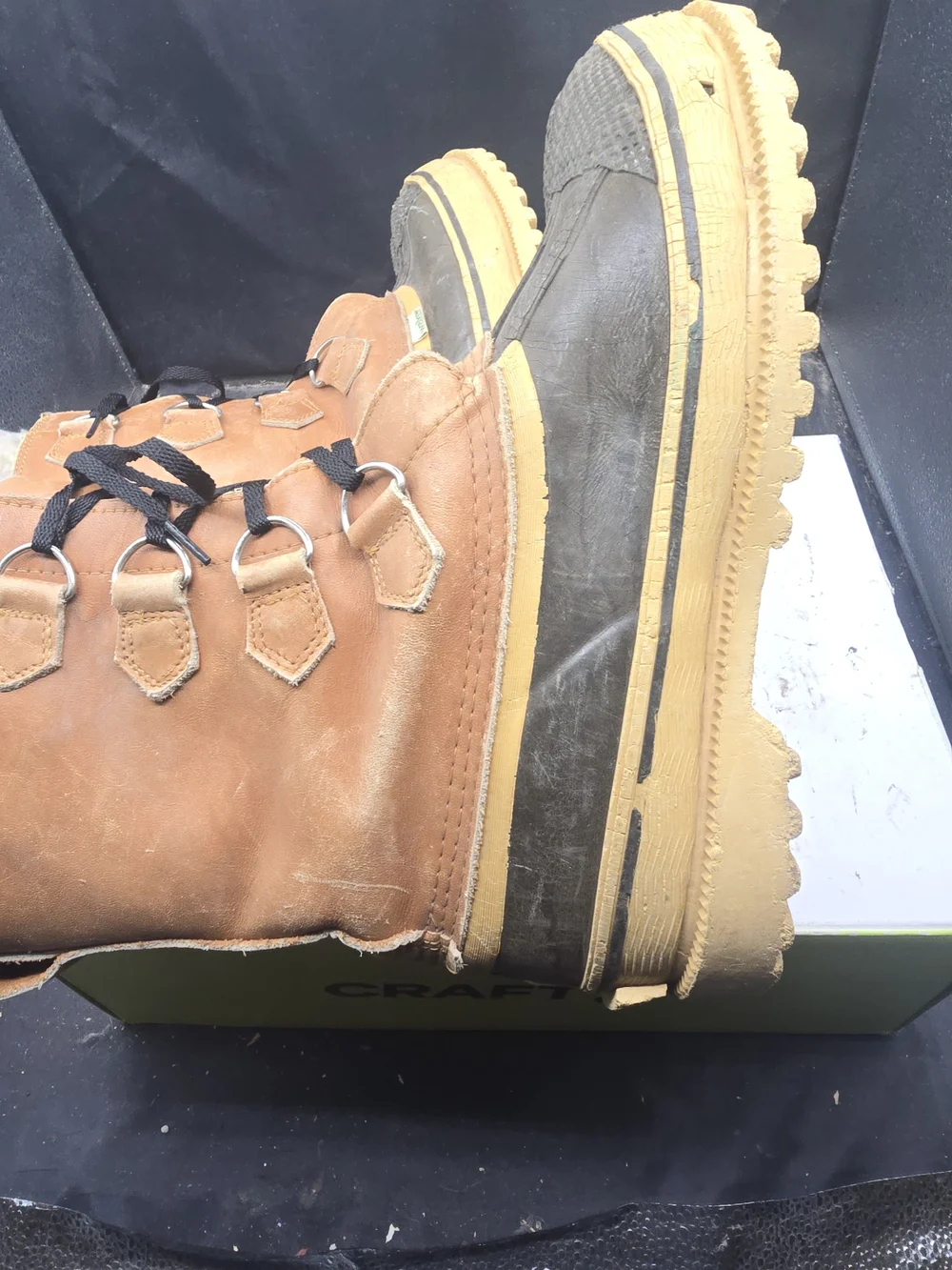 Craft-Inspired Men's Brown and Olive Waterproof Rain & Snow Boots